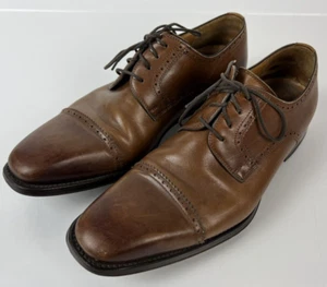 Magnanni Brown Oxford Dress Shoes 8 D - Made in Spain - Very Good Condition - Picture 1 of 8