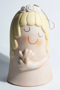 Vintage Deville Ceramic Girl Bell With Feet Clackers Unique Piece - Picture 1 of 6