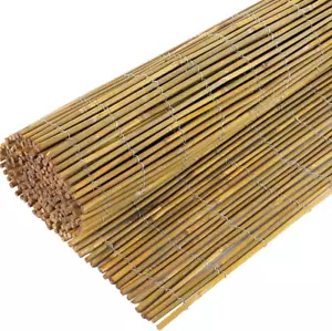 4Ft X 8Ft X 0.4" D Natural Bamboo Fence, Outdoor Rolled Bamboo Fencing, Decorati - Picture 1 of 9