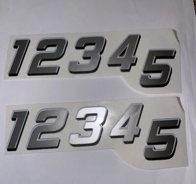 银色带黑色阴影白色轮廓编号 # 1-5 R/C 汽车乙烯基盒 L2 — 第 1/4 张图片