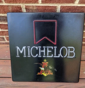 Vintage Michelob Bier Schild 18"x18" Hergestellt in den USA Zugschnur Faux Neonlicht - Bild 1 von 10