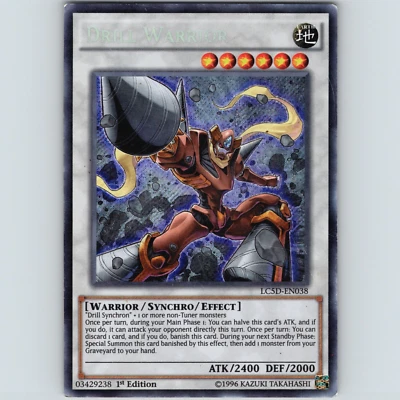 Yugioh Drill Warrior LC5D-DE038 1st Edition Secret Rare Holo - MP-LP - Image 1 of 2