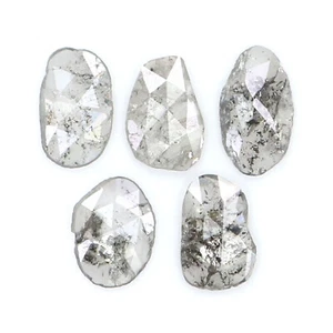 1.04 Ct Natural Loose Slice Shape Diamond 5.50 MM Salt And Pepper Diamond LQ2520 - Picture 1 of 8
