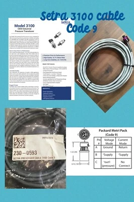 Setra Pressure Reducer Cable 3100 Code 9 Packard Metri Pack New 230-0593 18’ Ft - Image 1 of 4