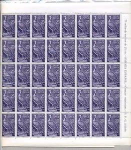SPAIN COLONIES SAHARA 1961 BIRDS 25c...MINT FULL SHEET - Picture 1 of 1