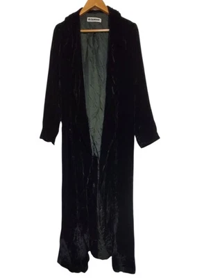 Jill Sander Black Velvet Long Open Duster Women 38 Medium M Made in Germany - Image 1 of 4