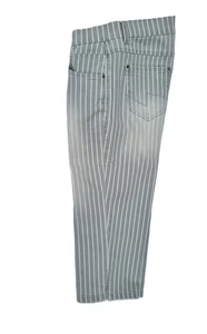 Anna Montana Stretch-Jeans "Angelika" Caprihose 7/8 grau/weiß gestreift, Gr. 38 - Bild 1 von 5