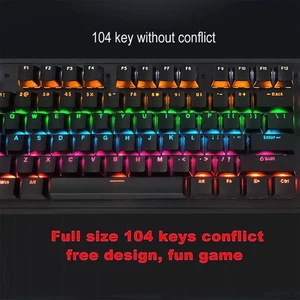 Biojee Wired 104-Key Real Mechanical Gaming Keyboard Backlit UK7 - Picture 1 of 11