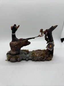 Mallard Duck Hunting Man In Tree Figurine - Picture 1 of 6