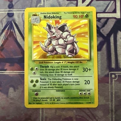 Pokemon Nidoking 11/102 Base Set Heavy Played - Image 1 of 4