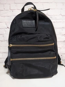 Zaino grande Marc By Marc Jacobs unisex nero nylon bordo pelle cerniere oro - Foto 1 di 13