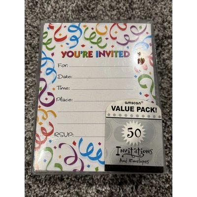Amscan Value Pack 50 You're Invited Invitations With Envelope - Image 1 of 4