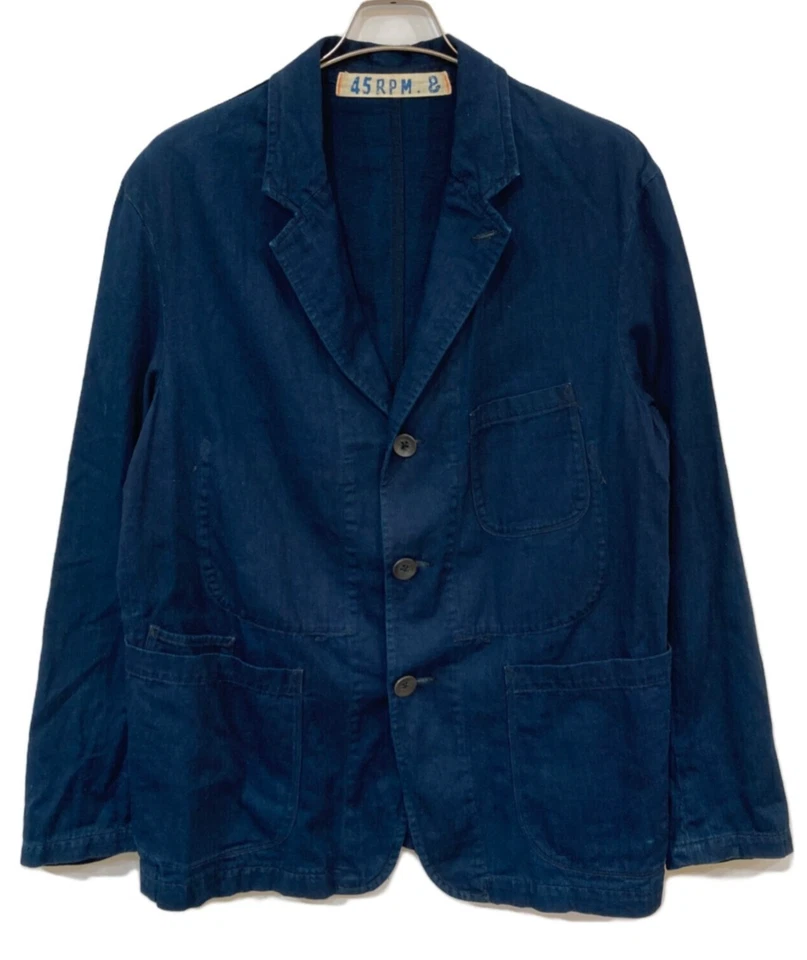 Chaqueta a medida de algodón 45 rpm 45R para hombre azul marino talla 4 hecha en Japón ligera Foto 1 de 4