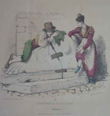 Costumes Italiens Rome - Mode Tracht - Kol. Lithographie Engelmann - 1897 • 5.17€