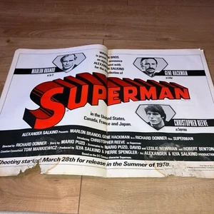 Superman the movie 1977 pre-release production poster. Rocky. Alan Ladd. Sweeney - Picture 1 of 4