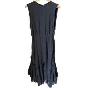 Heidi Merrick Gauzy Lined Sleeveless Lagenlook Side Zip Maxi Dress Sz 6