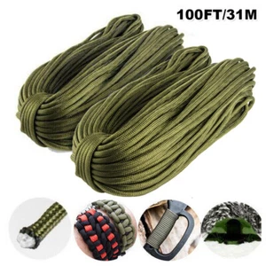 2Pcs 550LB Paracord Type III 7 Strand Parachute Cord 100FT Mil Spec Camping Rope - Picture 1 of 12
