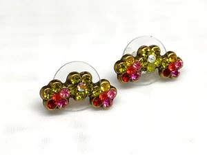 Lovely Michal Negrin Earrings With Colored Crystals Israel #52# - Picture 1 of 7