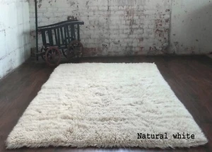 SUPER THICK 5X7 SHORT HAIR FLOKATI RUG. THICK BASE-LOWER PILE. SHAGGY WOOL RUG - Picture 1 of 3