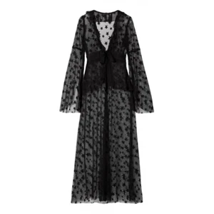 Anna Sui Shooting Star Black Tulle Light Coat US0/UK4 - Picture 1 of 6