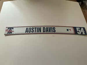 PHILLIES~2020 Austin Davis AUTENTICA PIASTRA SPOGLIATOIO SGA - Foto 1 di 3