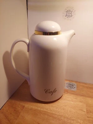 Vintage EMSA ISOLIER STAR Germany Postmodern White & Crome Insulated Jug Cafe - Image 1 of 4
