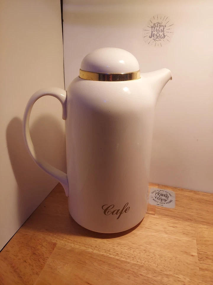 Vintage EMSA ISOLIER STAR Germany Postmodern White & Crome Insulated Jug Cafe - Image 1 of 4