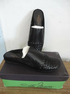 Sesto Meucci Pantoletten schwarz geflochtenes Leder geschmeidig Pantoletten 9,5 ungetragen neu im Karton super schön - Bild 1 von 9