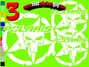3 pc sticker kit for Polaris pun skull Stars rzr turbo 1000 ranger general 800 - Picture 1 of 15