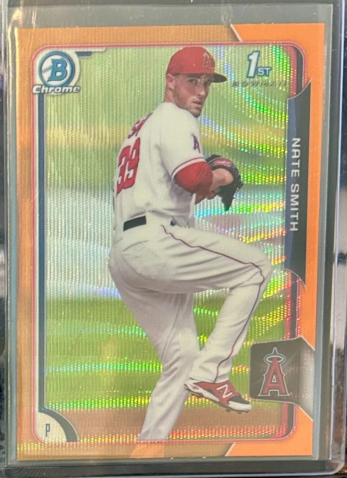 Nate Smith 2015 1st Bowman Chrome Prospects BCP90 Orange Wave Refractor - Image 1 of 1