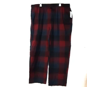 Sonoma Men's XXL Tall Flannel Sleep Pajama Pants - Black Blue Red Plaid - NWT - Picture 1 of 3