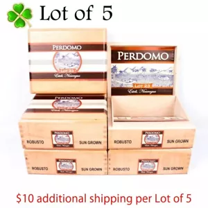 Lote de 5 Perdomo Robusto Sun Grown Lote 23 Caja de Puros de Madera Vacía 7.25" x 6" x 3" - Imagen 1 de 12