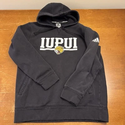 Pulôver de vôlei IUPUI Jaguars com capuz masculino grande preto Adidas - Imagem 1 de 4