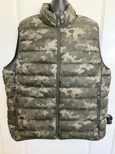 Eddie Bauer Camo EB650 Down Puffer Vest Mens 2XL Lightweight Sleeveless - Picture 1 of 6