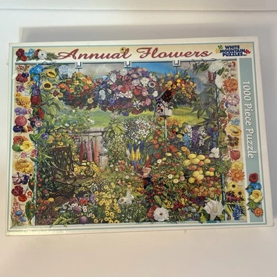 White Mountain Annual Flowers 1000 Piece Jigsaw Puzzle 2007 Item # 370 NEW - Image 1 of 4