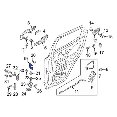 For Ford Explorer 2011-2026 Ford BB5Z7822800C Front Right Upper Door Hinge Foto 1 de 4