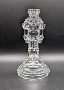 Princess House Clear Crystal Nutcracker Candlestick Holder Vintage 8" - Picture 1 of 8
