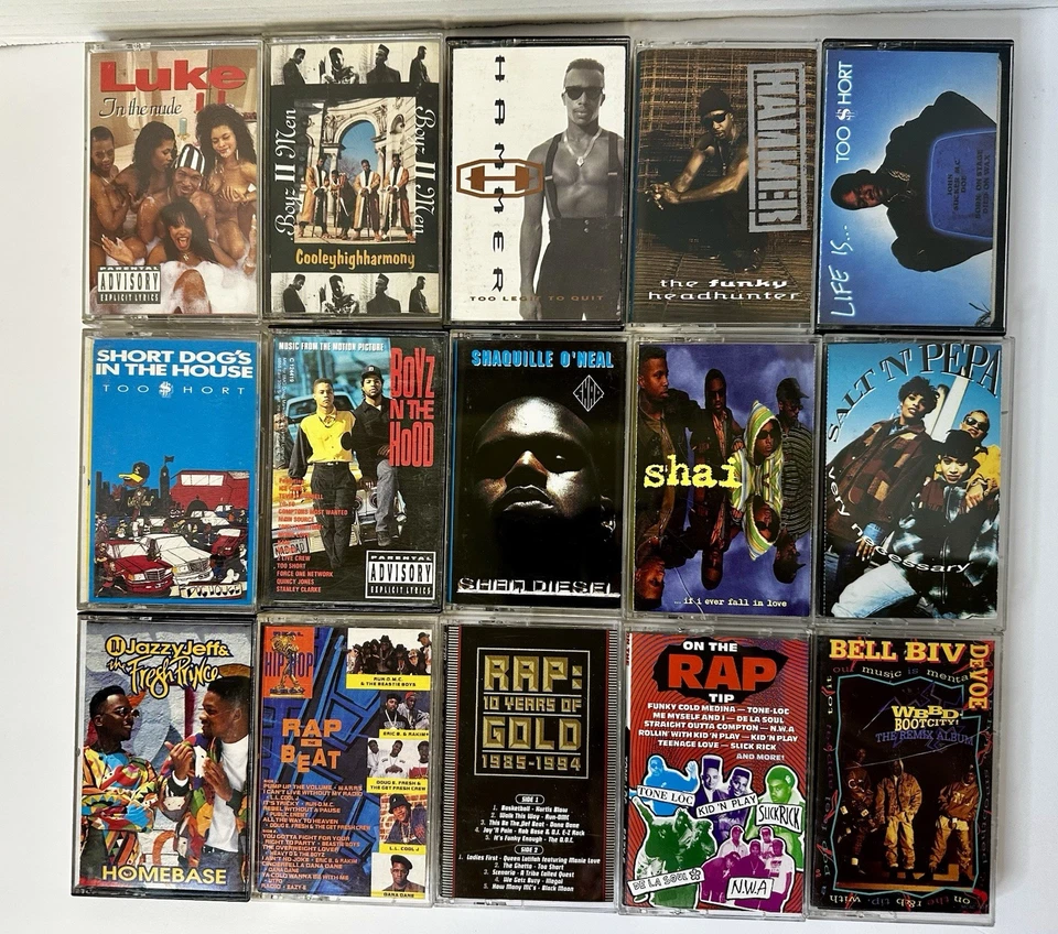 Lot of 15 Rap Hip-Hop & R&B Cassettes 1990's Too Short Fresh Prince Salt n Pepa Foto 1 de 4