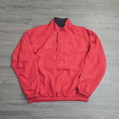 Footjoy Dryjoys Jacket Mens Red Pullover 1/2 Zip Golf Windbreaker Waterproof - Image 1 of 4