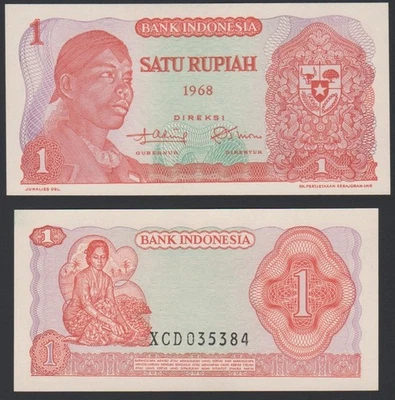 Indonesia 1 rupiah 1968 General Sudirman P102 UNC Replacement Prefix XCD - Image 1 of 4