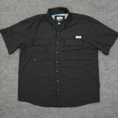 Magellan Outdoors Shirt Mens 2XL Black Fishing Button Front Short Sleeve Nylon - Image 1 of 4