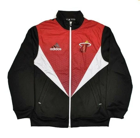 NBA Miami Heat Adidas Black & Red Resonate Kinetic Performance Jacket NEW Cover