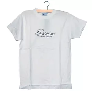 Camiseta divertida para hombre Jerkwear talla S "COCAINE clothing company" blanca - Imagen 1 de 1