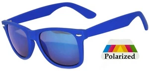 KIDS DARK BLUE SUNGLASSES POLARIZED MIRROR LENS PROTECT CHILD'S EYES UVB W/POUCH - Picture 1 of 11