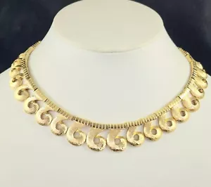 Collana Choker Collare Choker Vintage Firmata VENDOME Tono Oro anni 6 - Foto 1 di 8