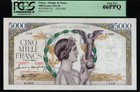 TT PK 97c 1941-42 FRANCE 5000 FRANCS PCGS 66 PPQ GEM NEW STELLAR NOTE NONE FINER