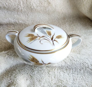 Zuccheriera Noritake Wheaton 5414 con coperchio - vintage anni 50 60 bordo oro Cina - Foto 1 di 22