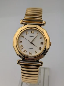 Vtg NEW OLD STOCK Lorus Gold Tone Quartz Statement Watch 31mm Ladies V501-6H80 - Picture 1 of 6