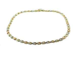 9ct Tri-Colour Gold Neck Chain Hallmarked Presentation Boxed - Picture 1 of 1