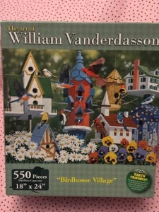 William Vanderdasson “ Birdhouse Village” Puzzle 18x24 550 Pcs New/Sraled - Picture 1 of 4